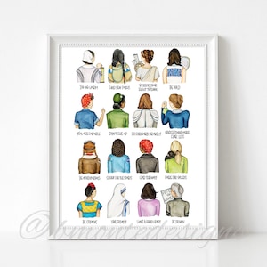 Historical women art decor. Influential women wall art. Feminism art print. Women empowerment art.