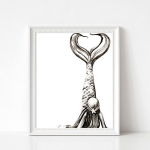 Mermaid wall decor. Mermaid nursery art print