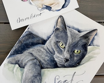 Custom Pet Portrait, 8x10 Watercolor Painting