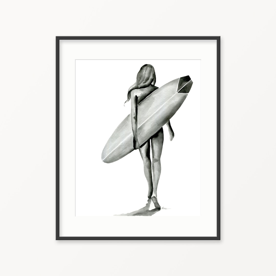 SURFER GIRL サーファー 壁掛けアート Surfer Girl Print. Surfing Wall Art. Surfer Wall Decor - Etsy
