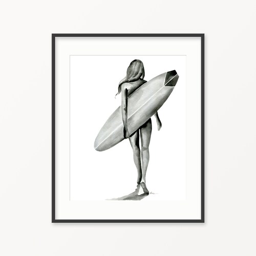 SURFER GIRL サーファー 壁掛けアート Surfer Girl Print. Surfing Wall Art. Surfer Wall Decor - Etsy
