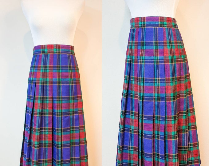 Green and Purple Tradition Sears Plaid Skirt Size M Vintage 1980/'s Blue Red FREE SHIPPING