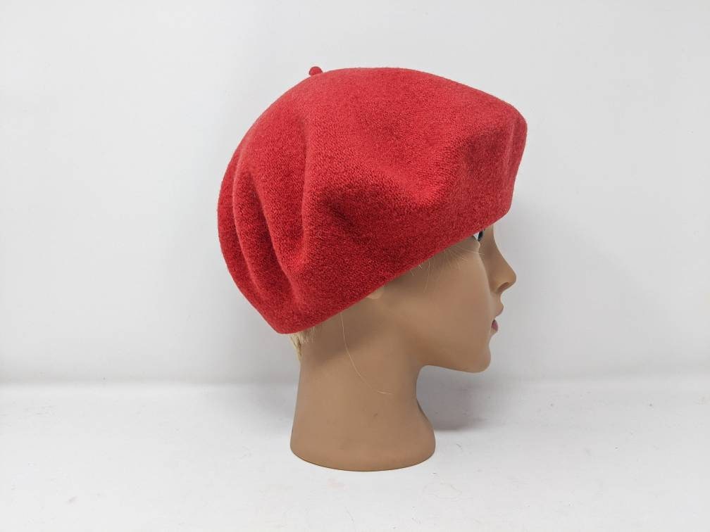 FREE SHIPPING - Vintage 1990's Red Beret Hat