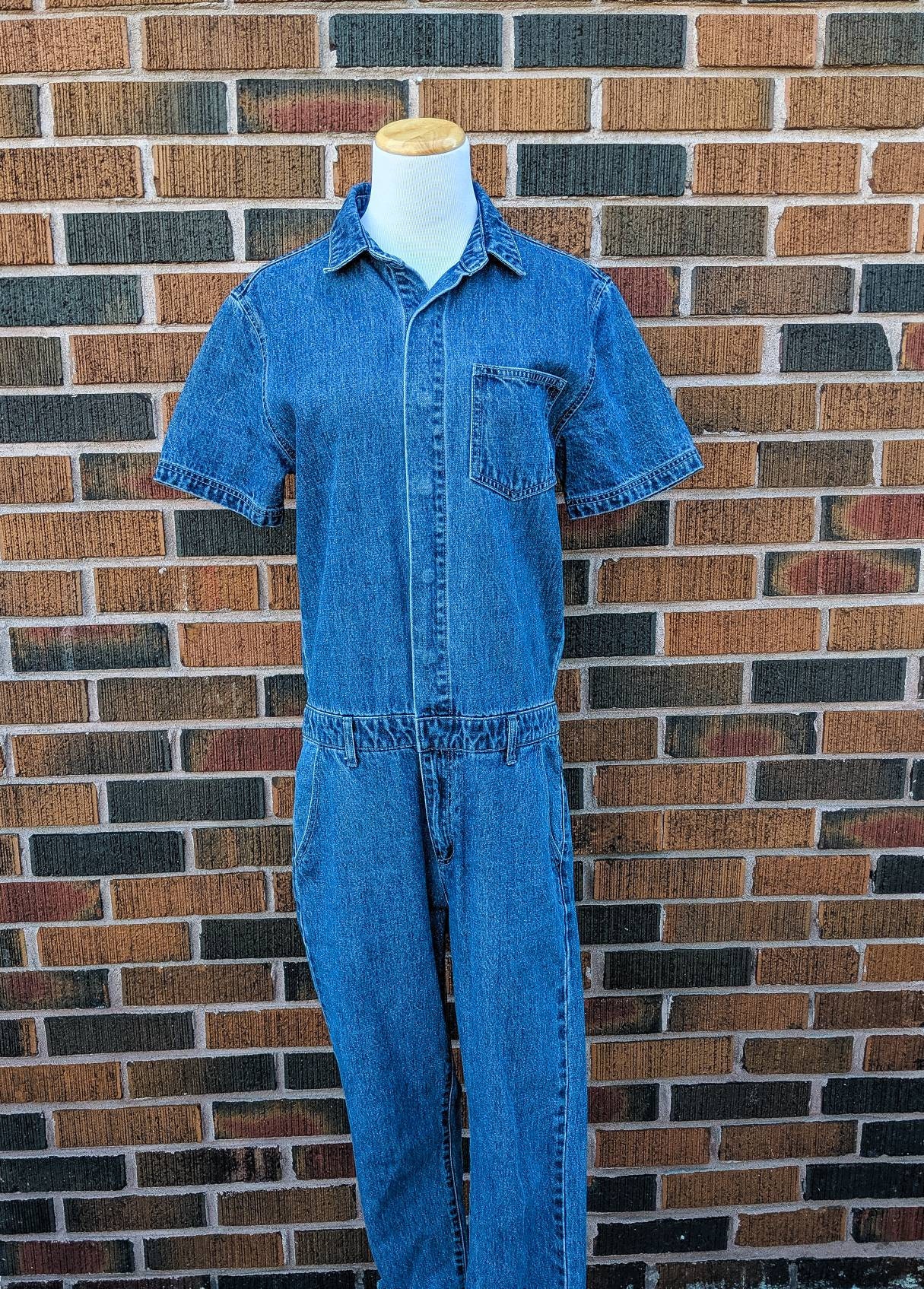 farrah fawcett denim jumpsuit