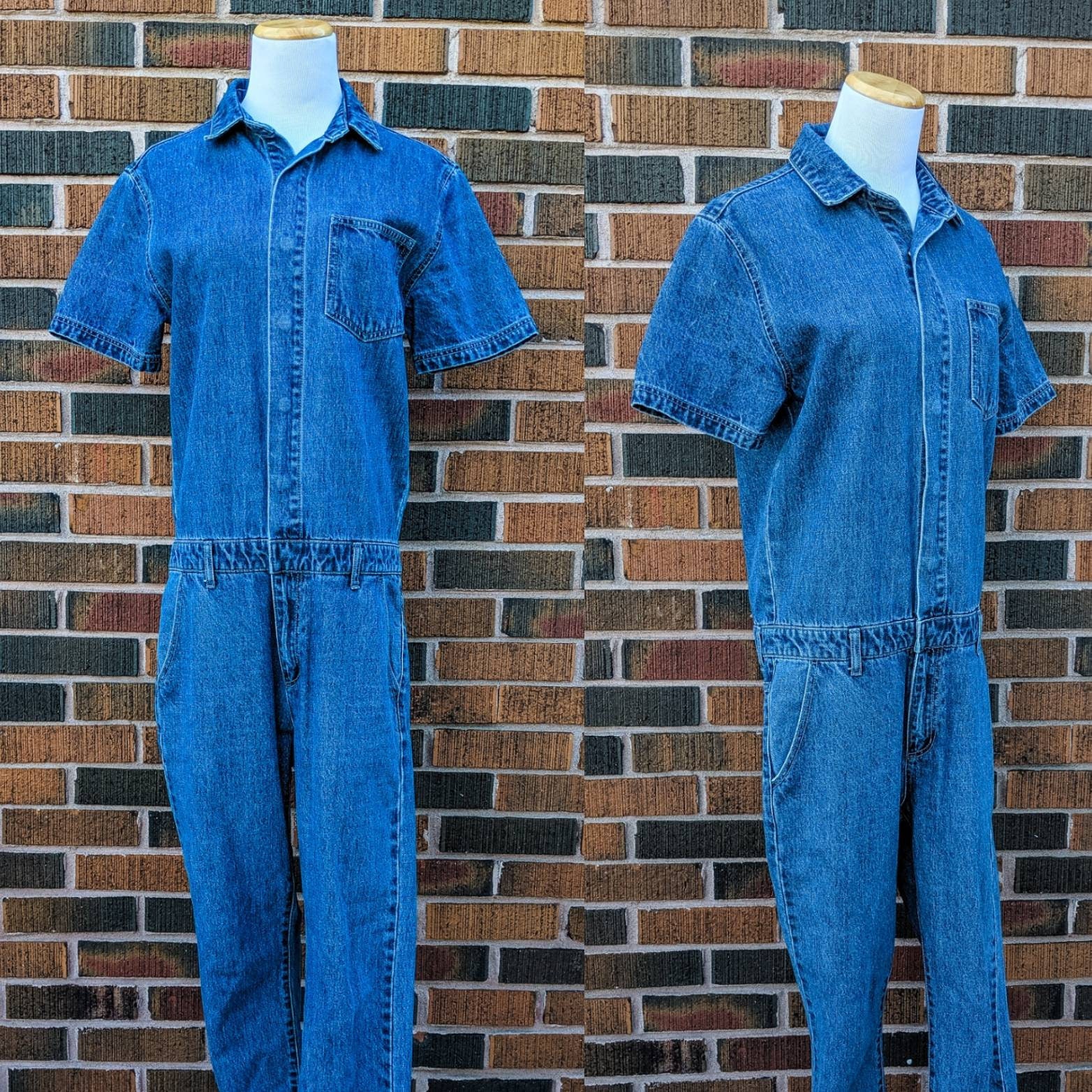 farrah fawcett denim jumpsuit