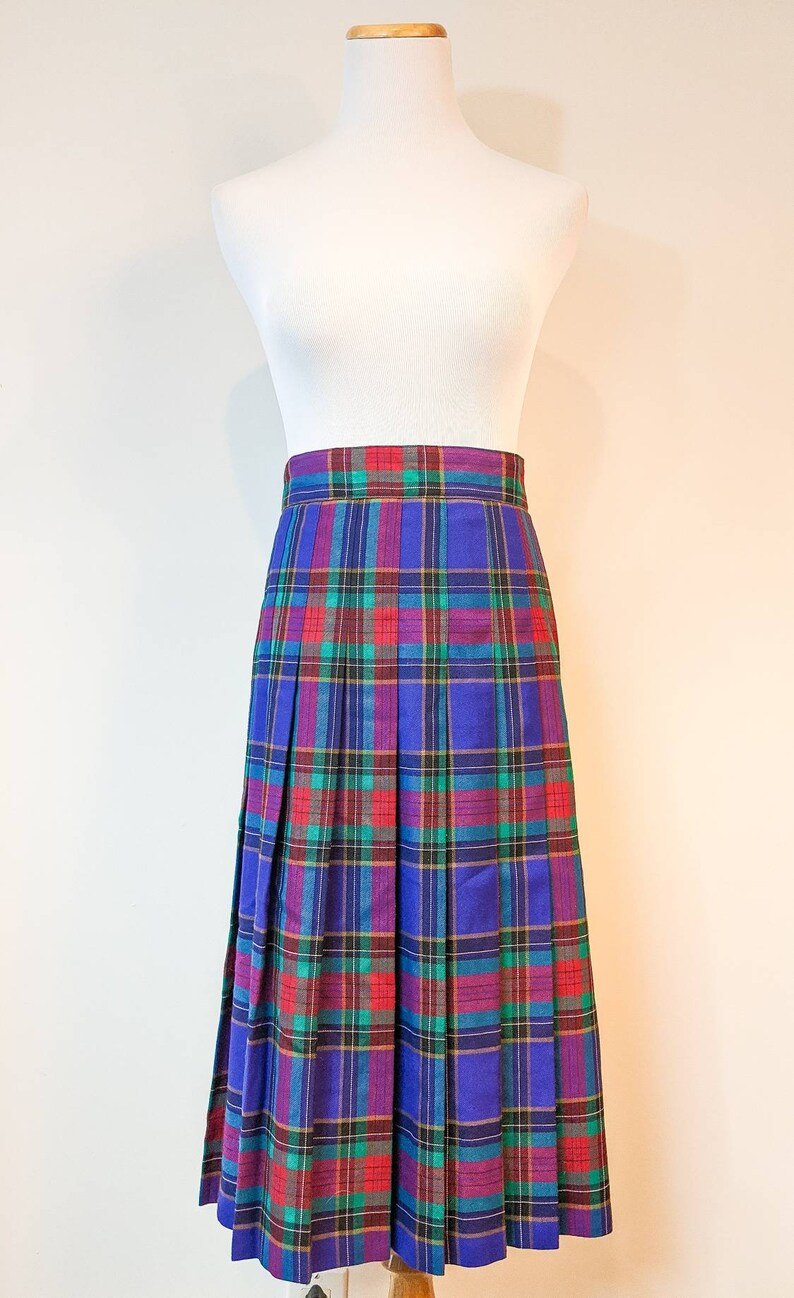 Green and Purple Tradition Sears Plaid Skirt Size M Vintage 1980/'s Blue Red FREE SHIPPING