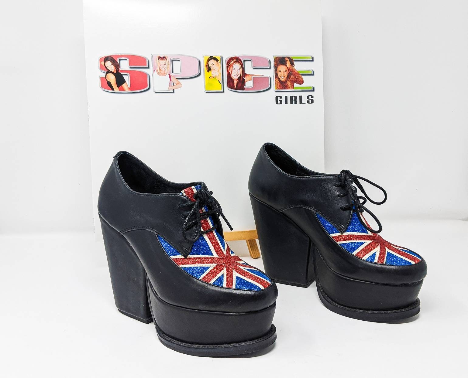 union jack platform boots