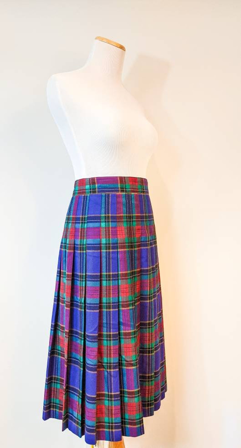 Green and Purple Tradition Sears Plaid Skirt Size M Vintage 1980/'s Blue Red FREE SHIPPING