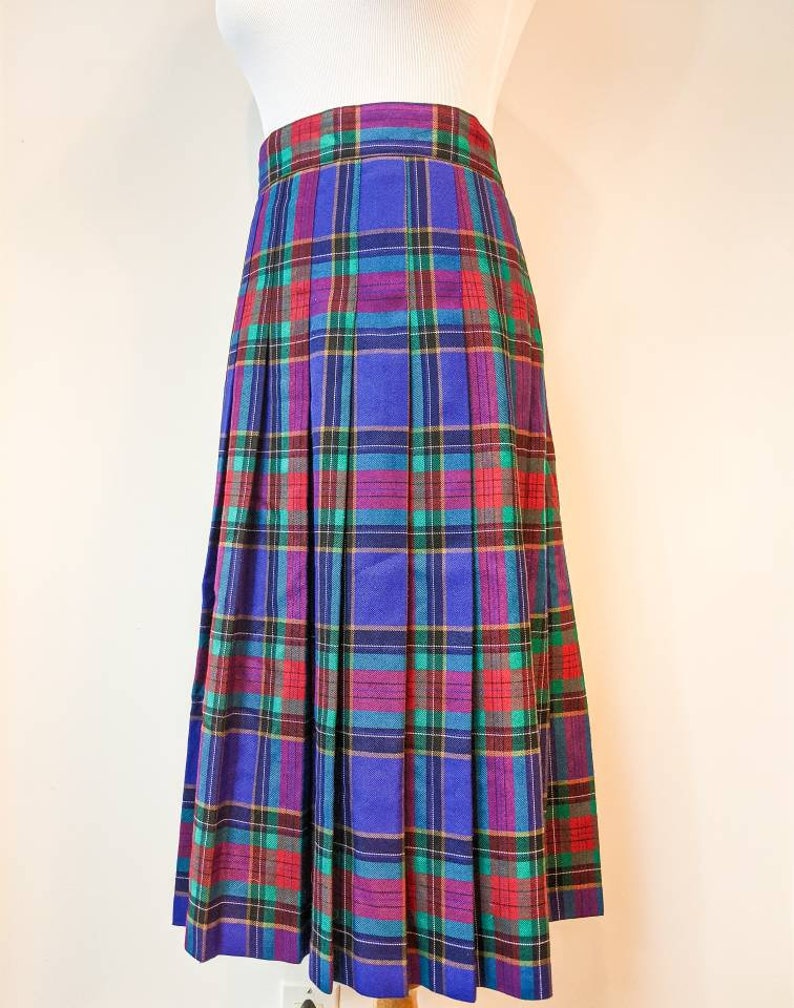 Green and Purple Tradition Sears Plaid Skirt Size M Vintage 1980/'s Blue Red FREE SHIPPING