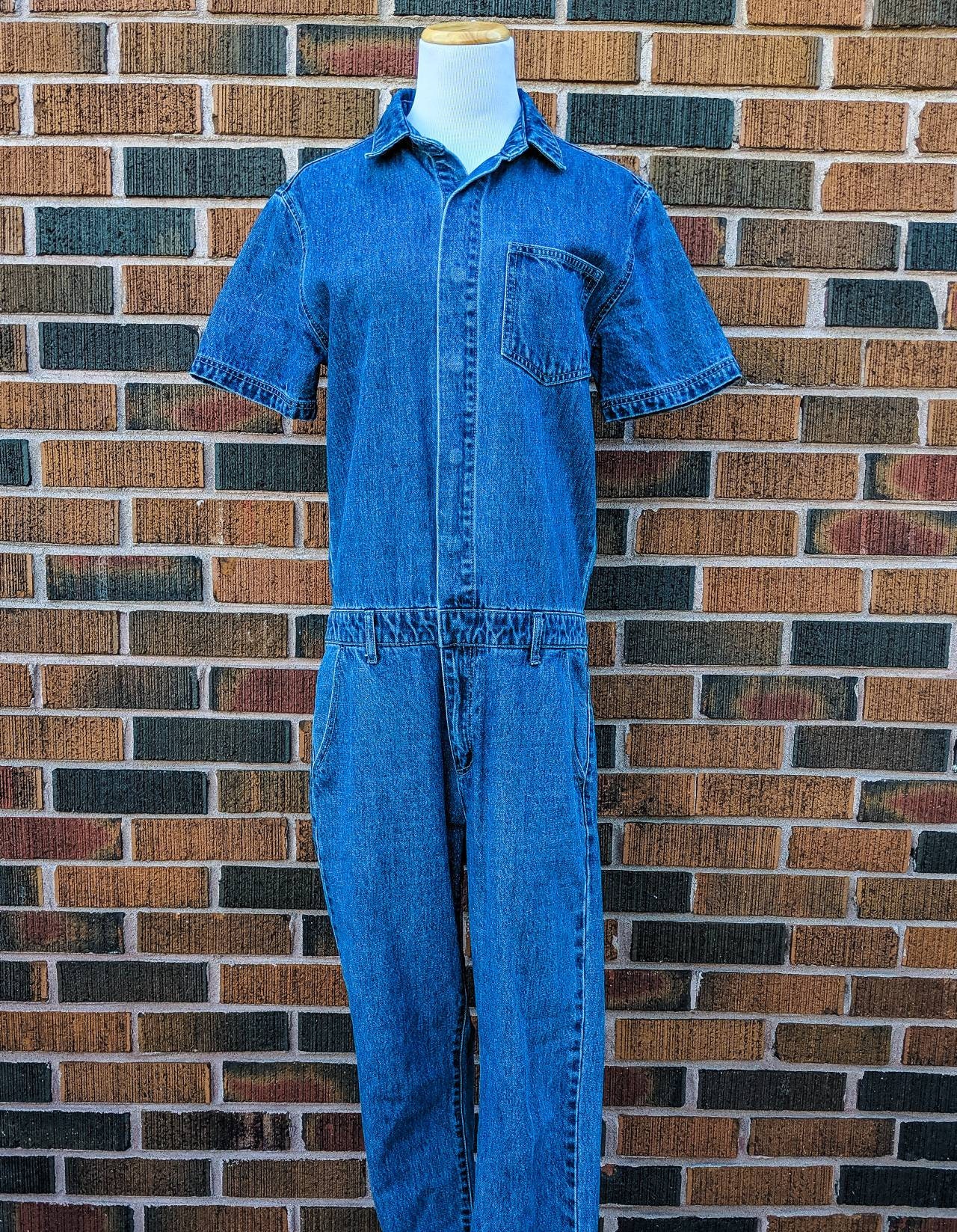 farrah fawcett denim jumpsuit