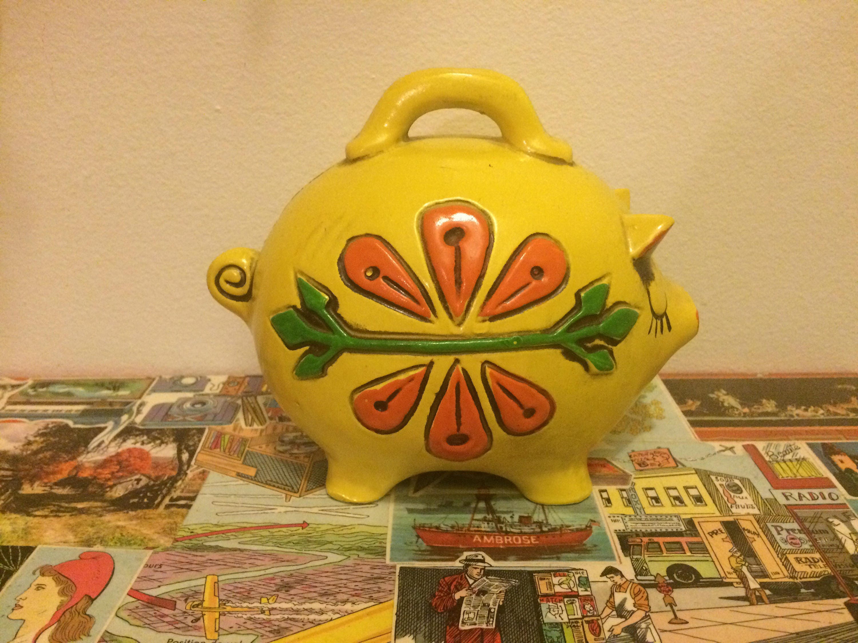 Vintage 1960 Colourful Piggy Bank Made in Japan - Vintage ...