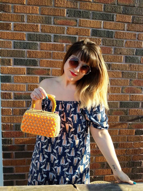 FREE SHIPPING - Vintage 1960's Clutch Bag | Orange