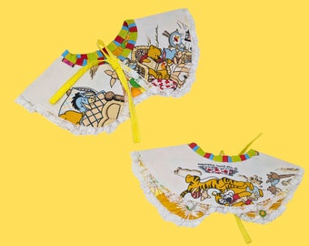 Handmade, Upcycled, Reversible Disney Winnie the Pooh Pilgrim Collar with Frill