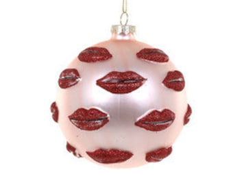 Lips Bauble glass ornament Kisses Cody Foster