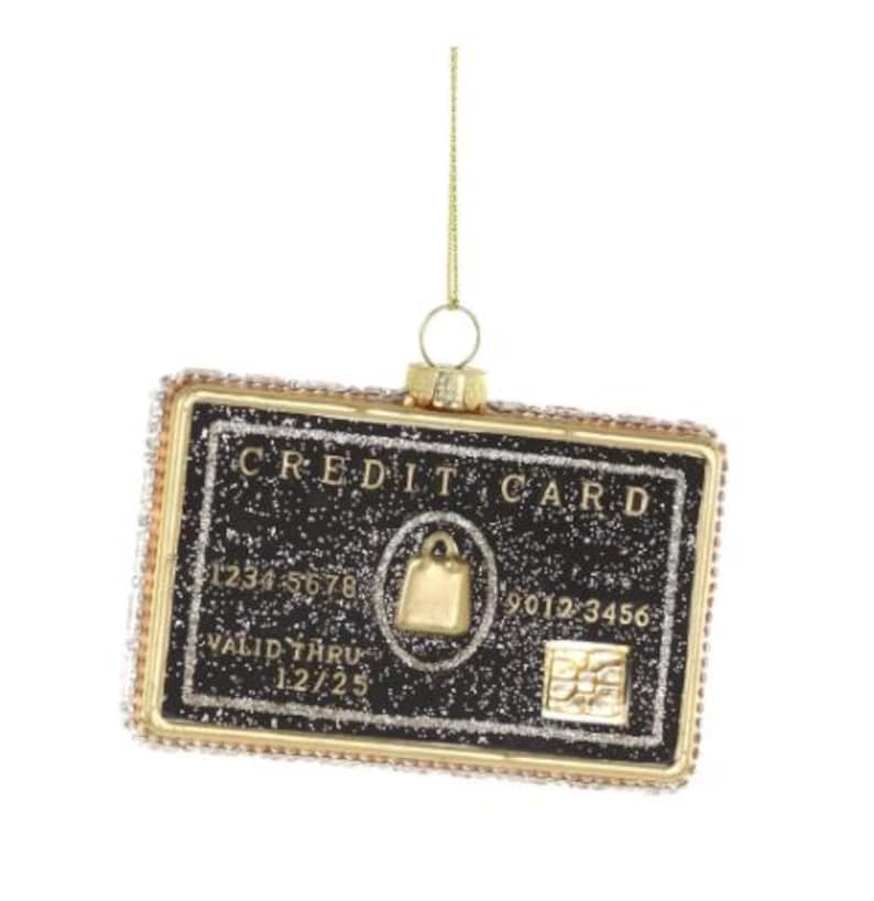 Black Credit Card Glass Ornament - Thumbnail 4