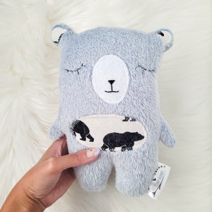 Blue Bear Stuffed Animal Plushie, Handmade Pastel Bear Plush, Pastel Blue Teddy Bear Plush, Teddy Bear for Kids, Woodland Nursery Toy