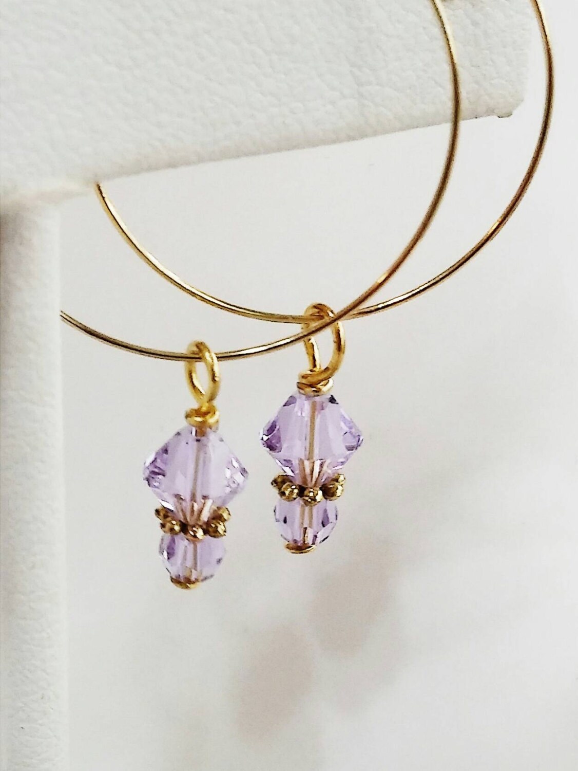 Lilac Dangle Earrings. Hoop Earrings. Dangle Earrings. Light | Etsy