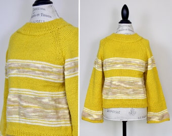 Yellow Boxy Knitted Sweater