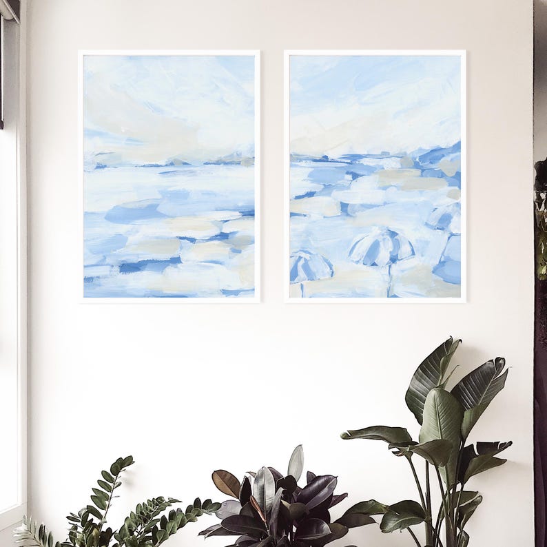 Coastal Painting Diptych | "August Daze" - Set of 2 - Art Prints or Canvases image 12