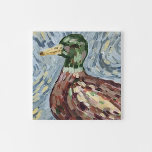 Duck Painting Mallard Artwork Modern Farmhouse Decor French Country Kitchen Countryside Art | "The Farmhouse Duck" - Art Print or Canvas