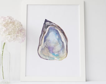 Coastal Southern Painting Decor | "Watercolor Oyster No. 2" – Art Print or Canvas