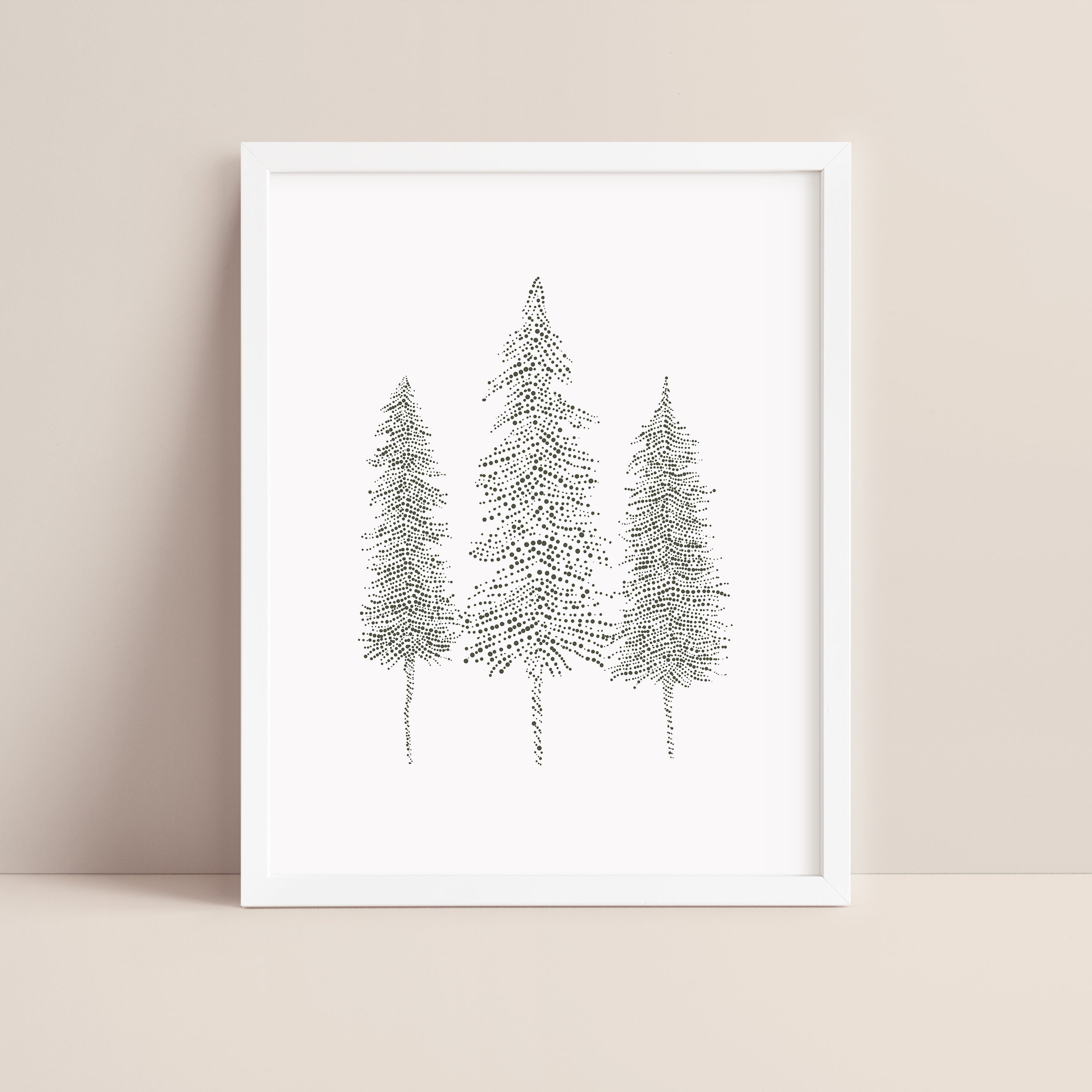 Pine Tree Print Winter Modern Forest Art Fir Tree Mountain Nordic ...