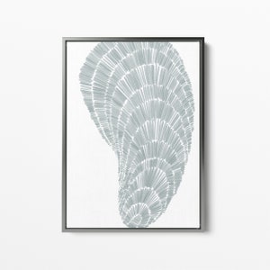 Shell Artwork | Seashell Print in Mussel Design for Modern Minimalist Coastal Wall Art Decor | &quot;Salty Mussel Shell&quot; – Art Print or Canvas