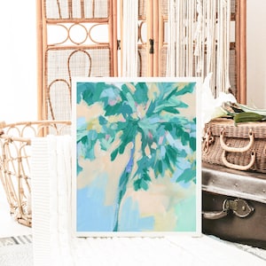 Tropical Palm Wall Art | Modern Florida Decor for Keys Island Wall Artwork | &quot;The Sun‑Kissed Palm No. 1&quot; – Art Print or Canvas
