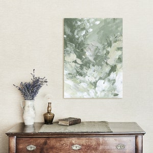 Abstract Forest Art | Mossy Green and Sage Statement Piece for Living Room Decor | &quot;Deep into the Glen&quot; - Art Print or Canvas