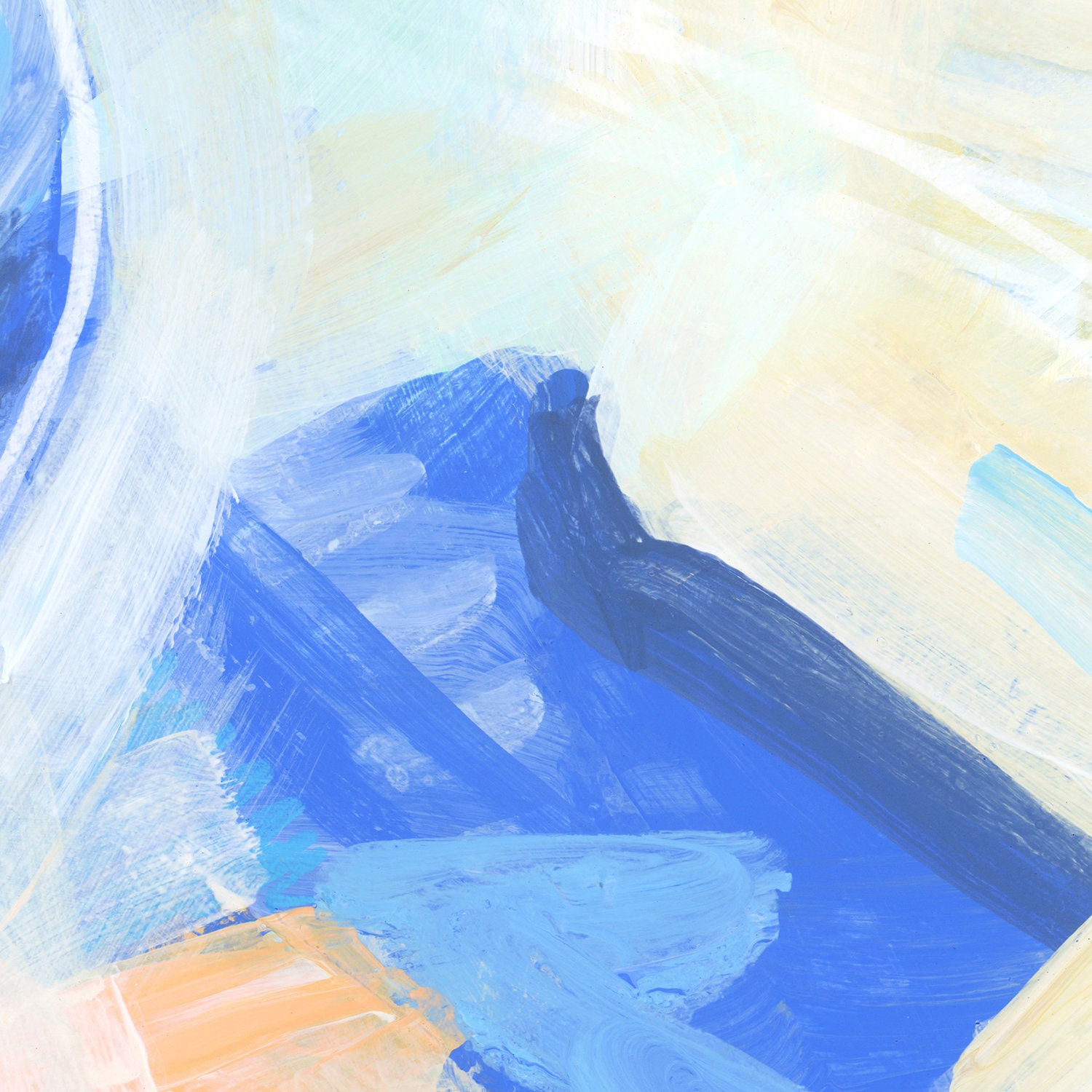 Light Blue Mint White Wall Artwork Modern Abstract Painting Etsy