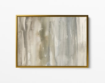 Abstrakter Print Poster | Modernes Aquarellbild in neutraler brauner und grauer Wandkunst | "Ätherisches Aquarell Abstrakt" - Kunstdruck oder Leinwanddruck."