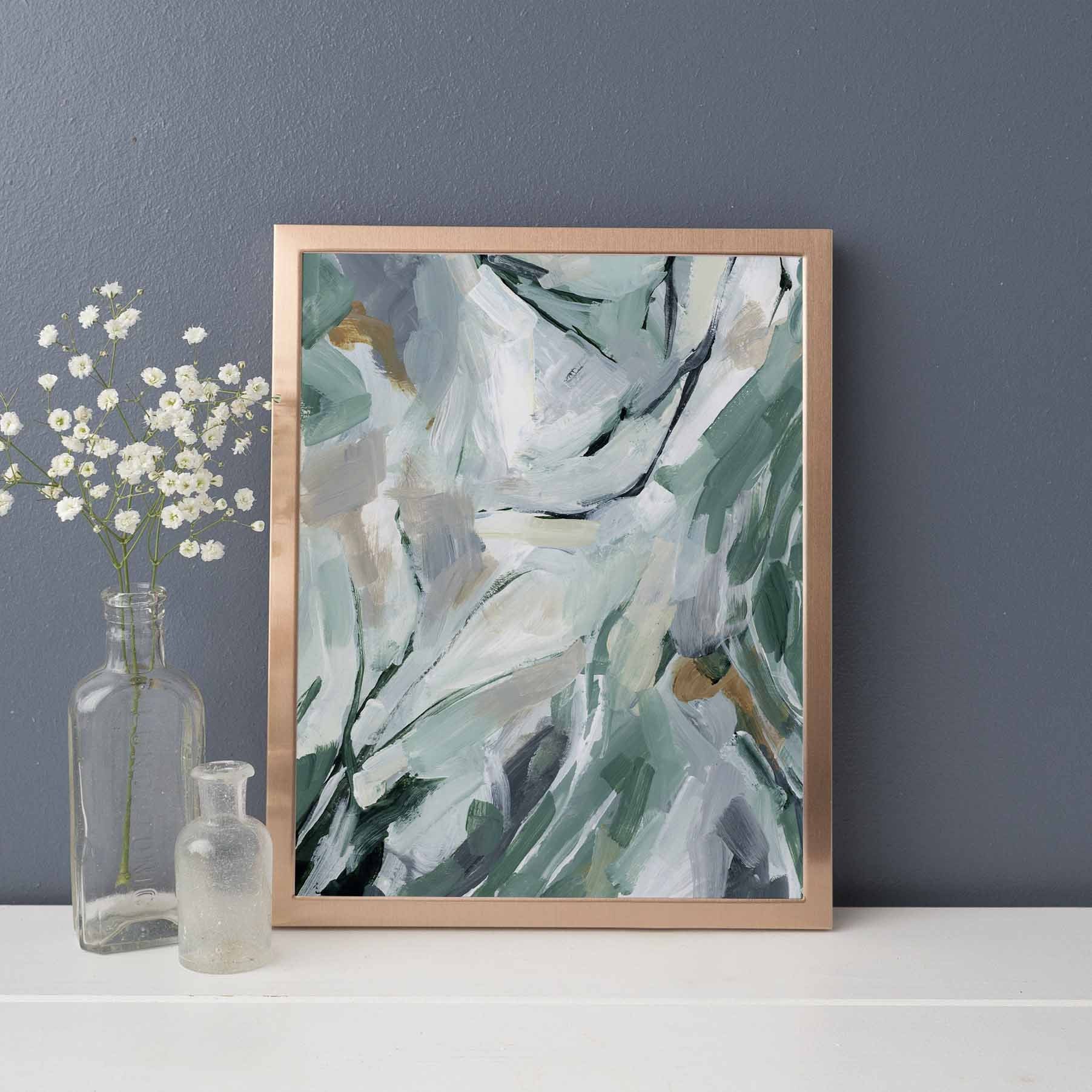 Green Mint White Abstract Painting Contemporary Light and Etsy