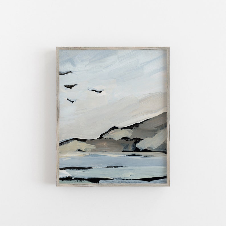 Oceanscape Painting Modern Beach Nursery Artwork Ocean Decor Etsy