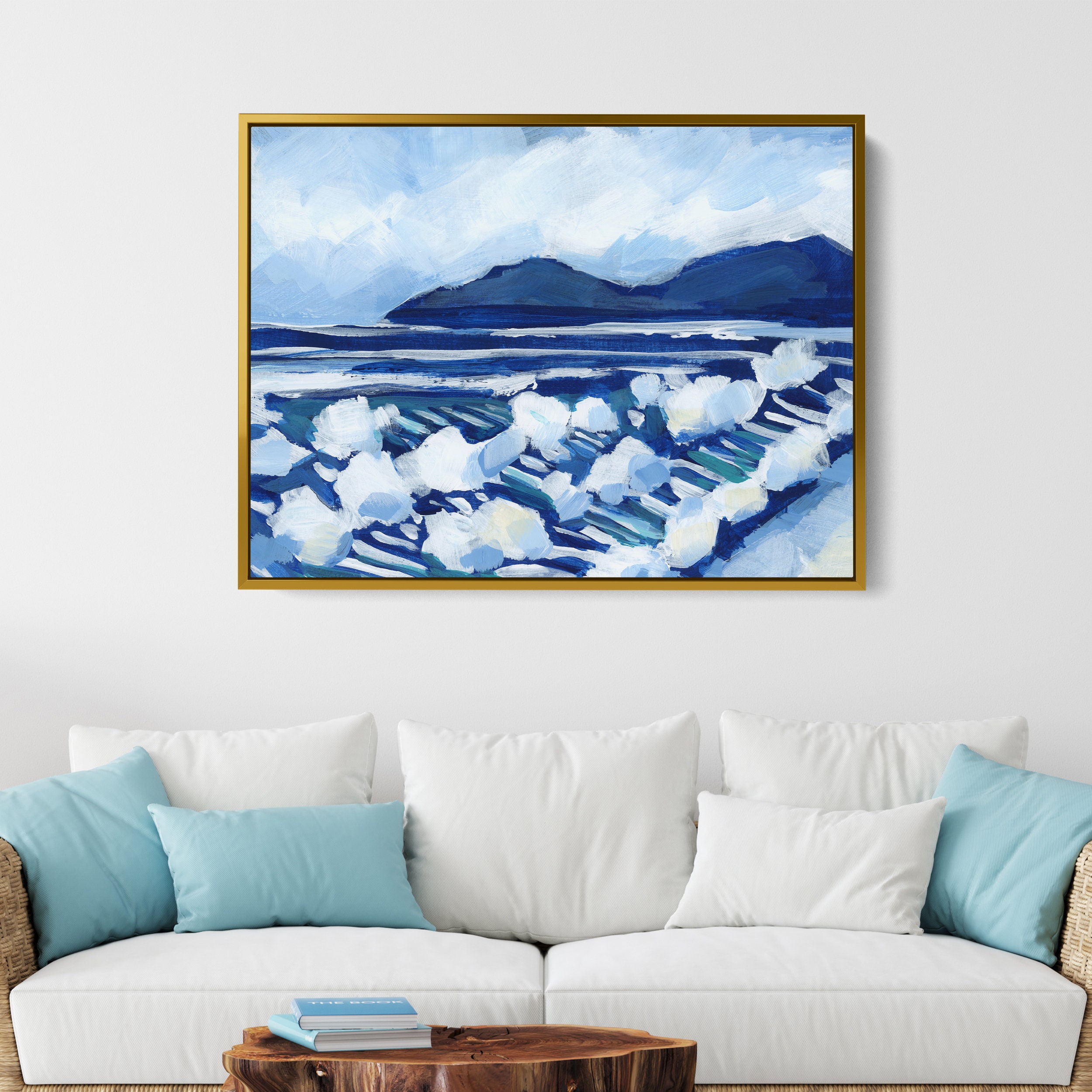 Astratta Oceano Paesaggio Marino Pittura A Olio Su Tela Alba Nube Paesaggio  Coltello Pittura Spiaggia Costiera, image size:2500x2500