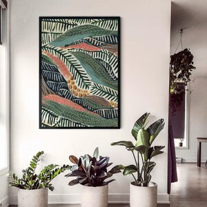 Tropical Jungle Painting | Lush Botanical Safari with Green Banana Leaves Art | &quot;Tropical Jungle Painting, No. 2&quot; - Art Print or Canvas