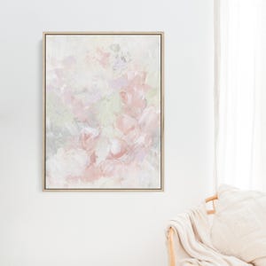 Pink, White & Beige Nursery Artwork | Modern Abstract Painting for Girls Room Wall Art Gift for Her | &quot;Blush Abyss&quot; - Art Print or Canvas