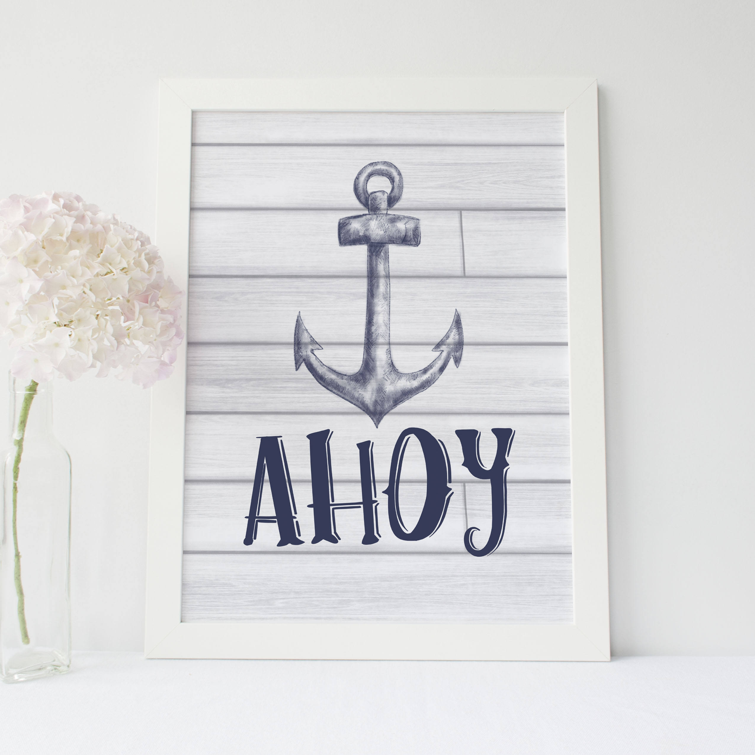 Ahoy Pirate Wall Art Decor Nautical Nursery Art Poster | Etsy