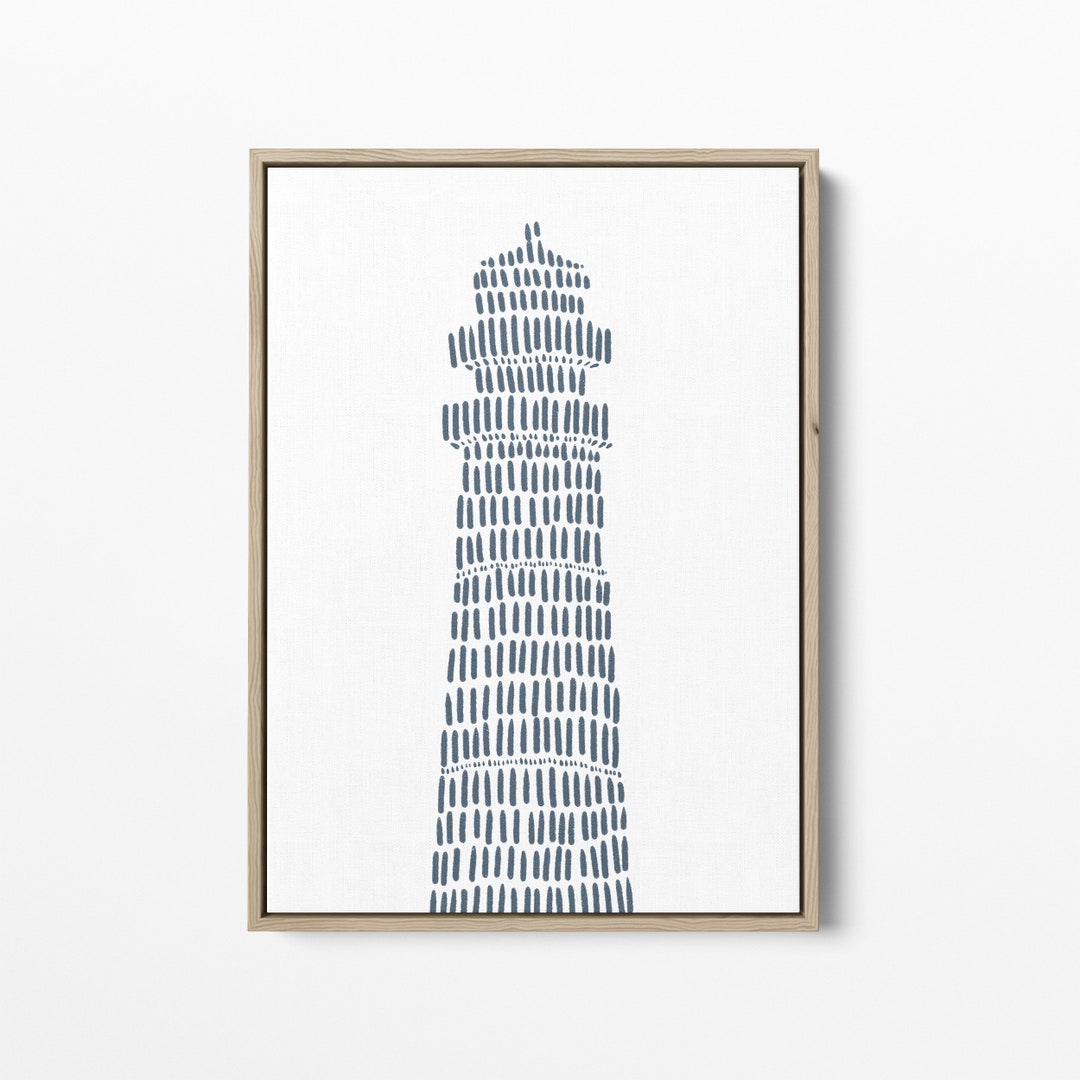 Lighthouse Print | Modern Nautical Decor Coastal Nursery in Slate Blue ...