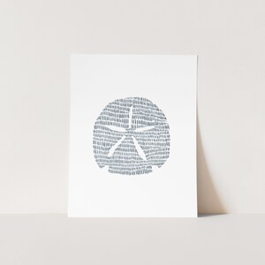 Modern Coastal Decor | Sand Dollar Art Print, Blue and White Minimalist Beach Artwork for Bathroom or Bedroom | "Minimalist Sand Dollar" image 7