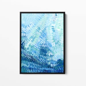 Turquoise and Blue Ocean Underwater Painting | Modern Beach Artwork for Coastal Wall Art | "Under the Tropical Sea" - Art Print or Canvas image 3