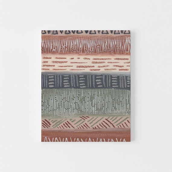 Southwestern Art | Modern Tribal Wall Artwork in Neutral Earth Tones for Nursery Art | "Southwestern Pattern, No. 3" - Art Print or Canvas