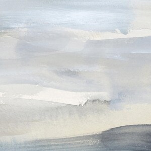 Beach Print Ocean Art | Statement Painting in Slate Blue and Tan for Coastal Landscape Wall Art | "The Minimal Coast" – Art Print or Canvas image 13