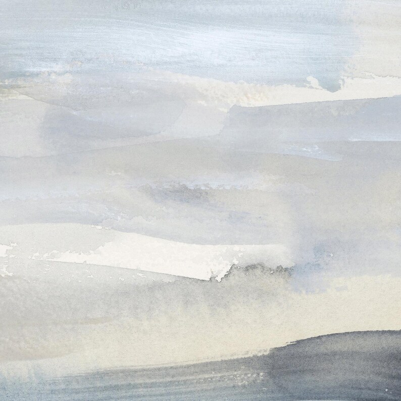 Beach Print Ocean Art | Statement Painting in Slate Blue and Tan for Coastal Landscape Wall Art | "The Minimal Coast" – Art Print or Canvas image 13