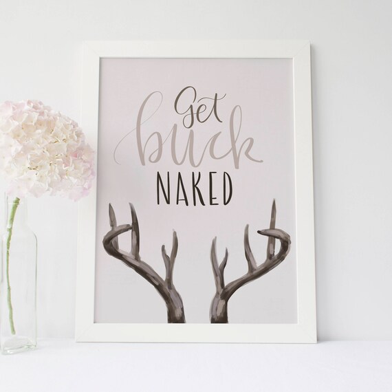 Get Buck Naked Bathroom Cabin Wall Art Sign Deer Washroom Etsy