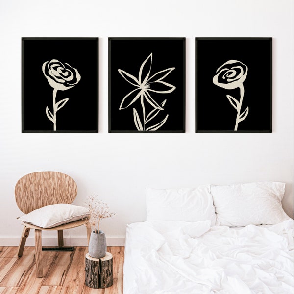 Black Cream Wall Art Etsy