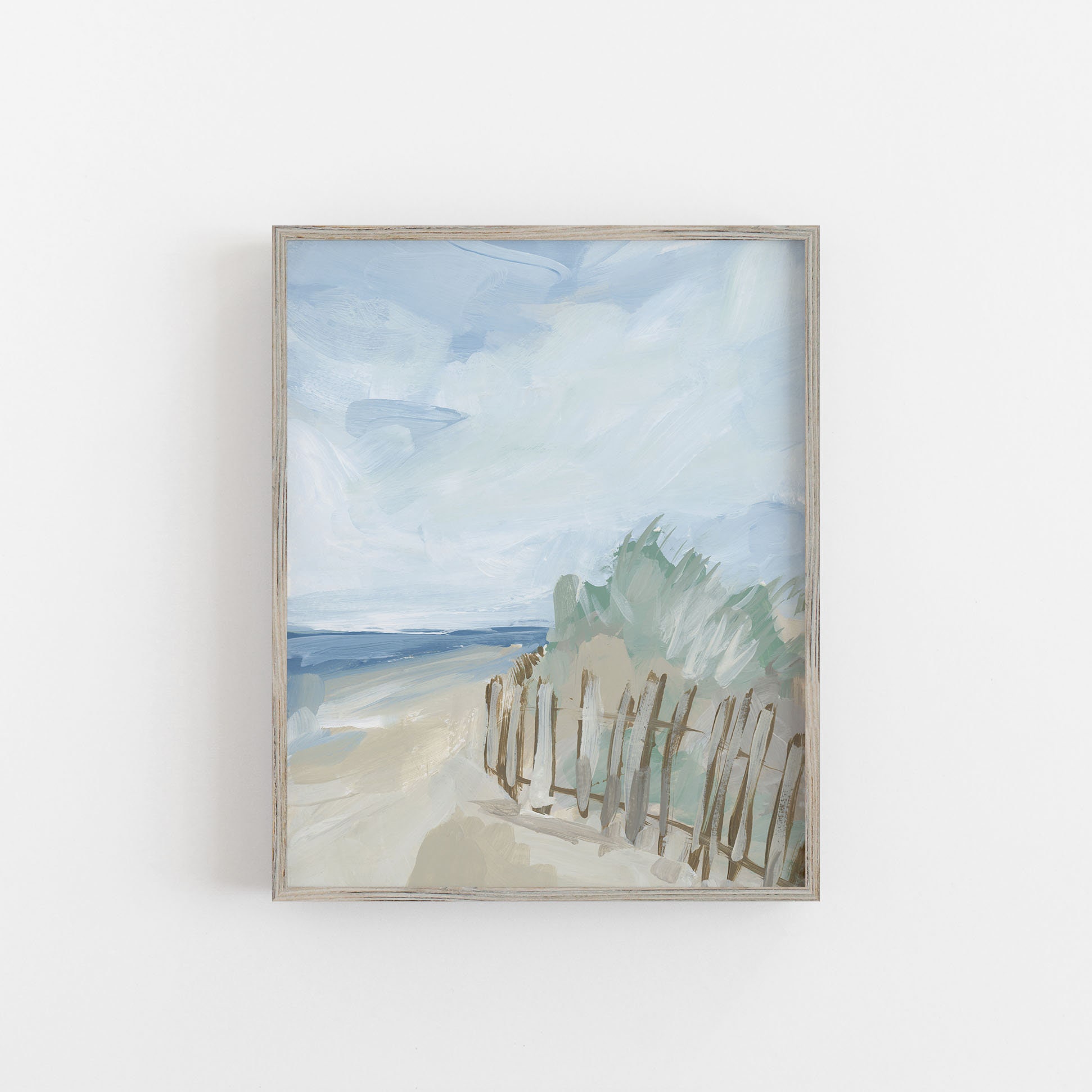 Beach Painting | Ocean Trail Beachscape in Blue and Green for Neutral Coastal Home Decor | "The Opening" - Art Print or Canvas