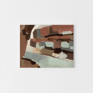 Slot Canyon Desert Painting | Southwestern Red Rock in Dusty Pink and Mint Nature Art | "Desert Slot Canyon Landscape" - Art Print or Canvas