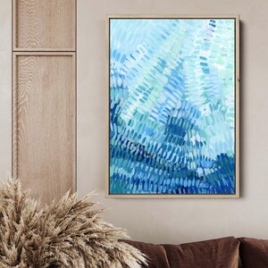 Turquoise and Blue Ocean Underwater Painting | Modern Beach Artwork for Coastal Wall Art | "Under the Tropical Sea" - Art Print or Canvas image 6