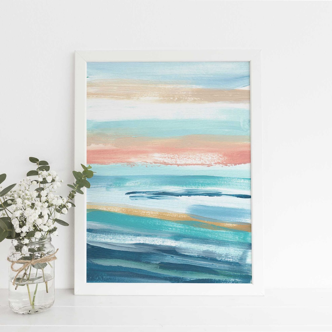 Abstract Beach Artwork Art Turquoise Original Seascape Ocean Etsy