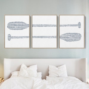 Nautical Decor Oars Print Coastal Lake House Nursery Art Triptych | "Paddle Oar Nautical Illustration" - Set of 3 - Art Prints or Canvases